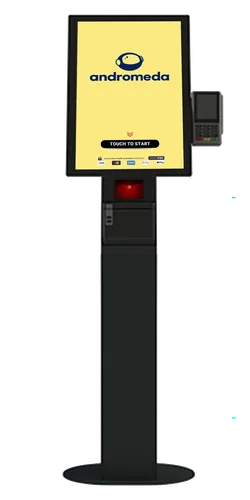 A 21-inch floor-standing self-service kiosk