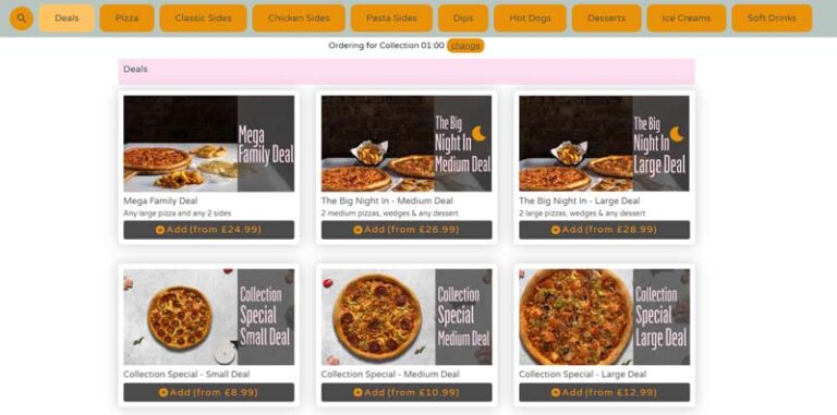 Pizza Depot Delivery Takeout Online Ordering System Andromeda POS UK